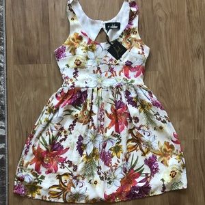Floral summer dress with lining, size S